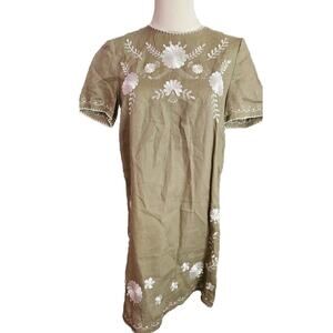 green emerald velvet dress NWT Zara SS24 Embroidered Floral Midi Dress Ecru/Beige Wmns Sz M 3447/   conSHINEment